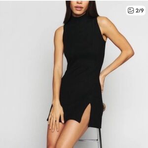 Reformation Elegant Black Mini Dress